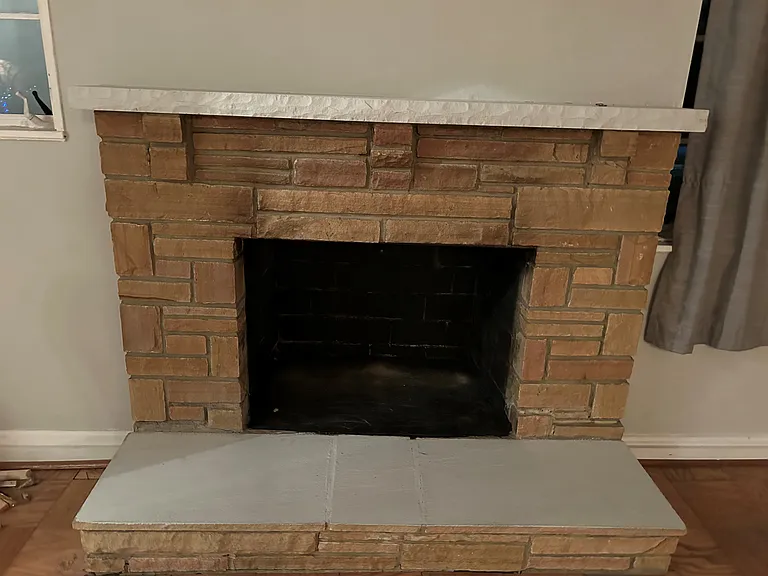 Living room fireplace