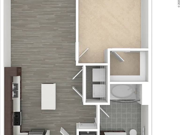 Spacious two bedroom apartment with garden tubs and granite countertops