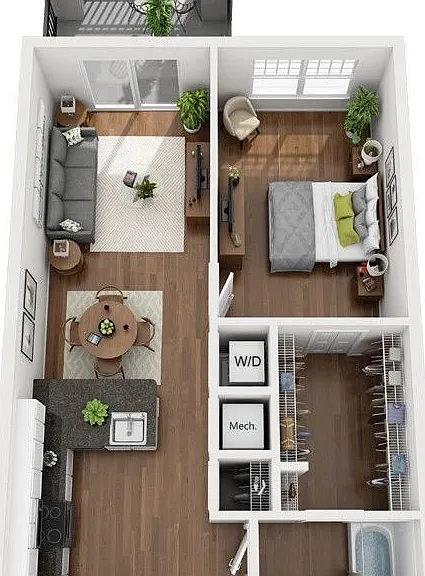 Urbana - A1.2 - 1 Beds - 1 Baths - 656 Sq. ft.