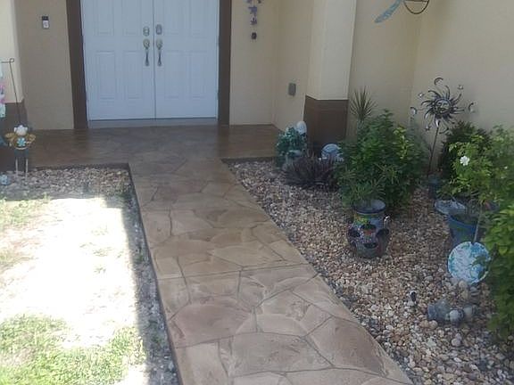 Stamped Concrete Walkway.