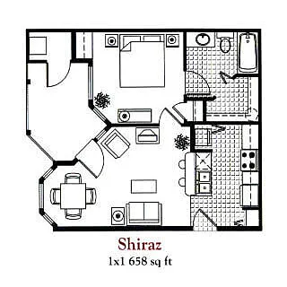 Floor plan 1x1 SM Standard