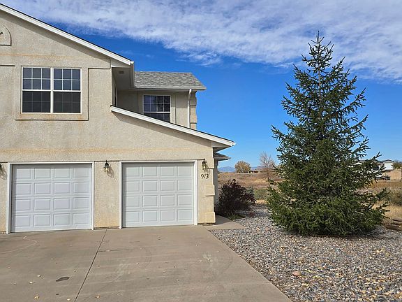 Attached heated two car garage with separate doors.