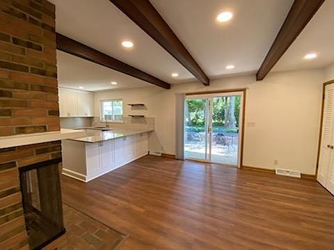 Eating Area looking out patio door into the backyard.