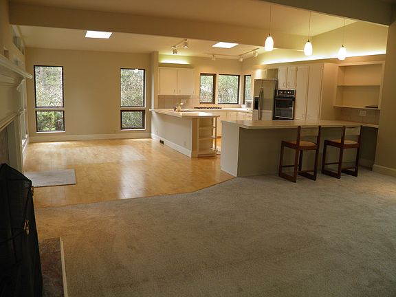 Vaulted ceilings in great room
