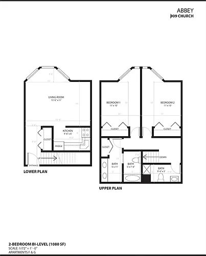 Floor plan 2-Bedroom Bi-level ML