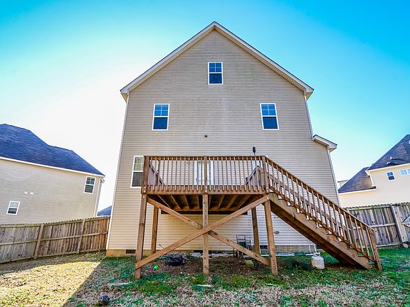 Deck on back of home