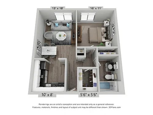 Floor plan Springwood One Bed Garden