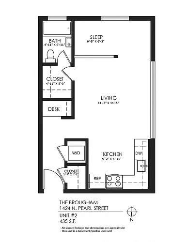 Floor plan Studio - 1 Bathroom