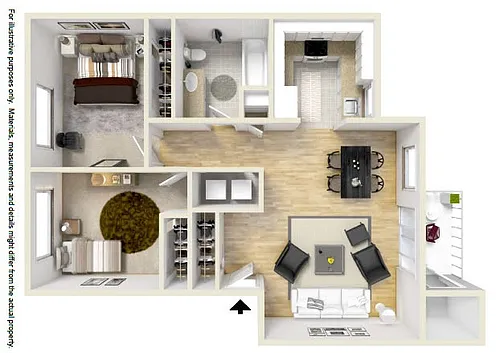 Floor plan 2 Bed 1 Bath