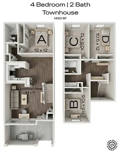 Floor plan 4BR/2BA