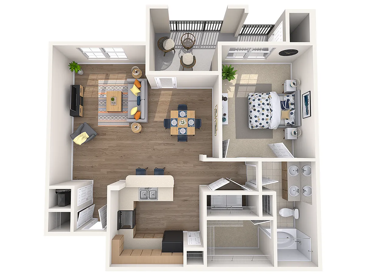 Floor plan A3 1 Bed 1 Bath