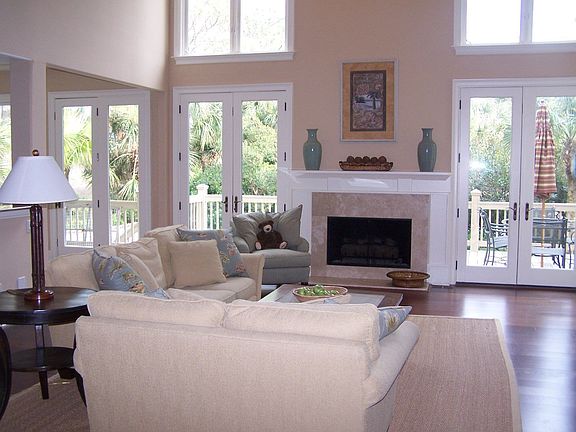 Living room with fireplace
