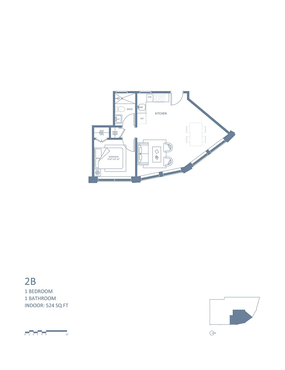 Floor plan 1-Bedroom