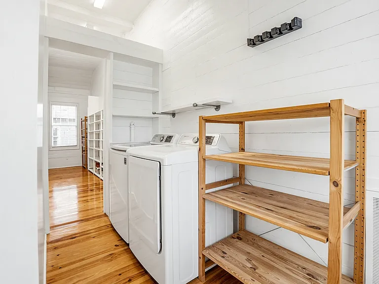 laundry hall behind kitchen