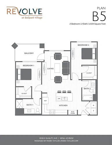 Floor plan 2 Bed/2 Bath