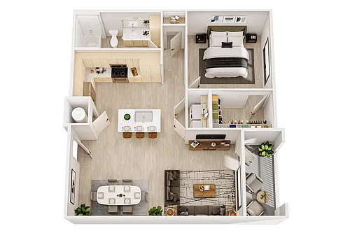 Floor plan 1 BR-C