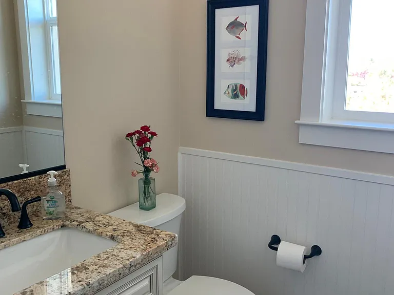 Powder room off kitchen