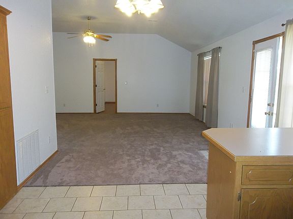 view from kitchen to living