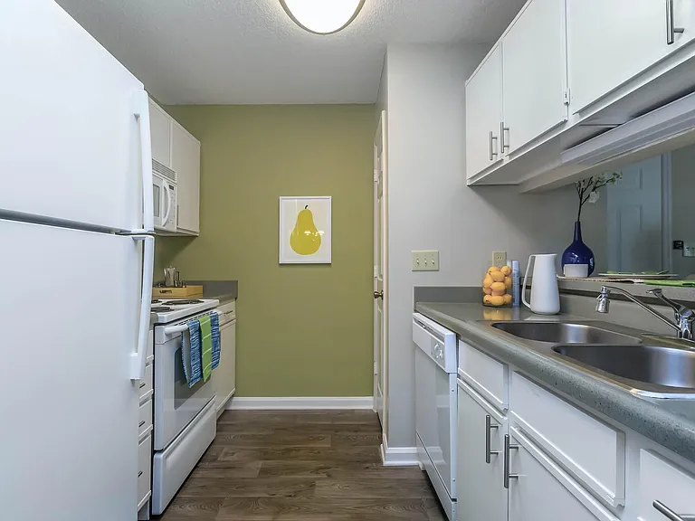 Refinished White Kitchen Cabinets - Kitchen - Gold Interior