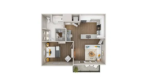 Floor plan 1 Bed 1 Bath H