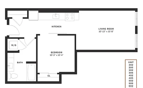 Floor plan Coen North Urban 1 Bedroom U2
