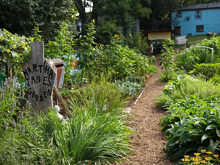 Martha Jane's Community Gardens - just one block from the home!