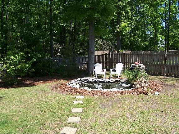 koi pond in backyard