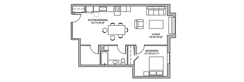 Floor plan 1 bed