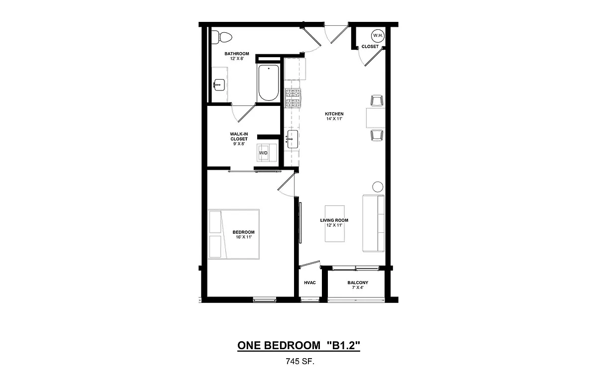 Floor plan A2 1X1