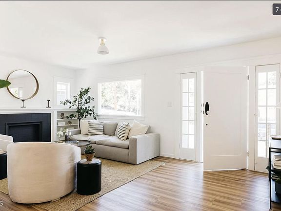 Front door and living room