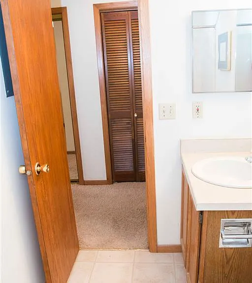 A straightforward bathroom layout with easy access from the main living area.