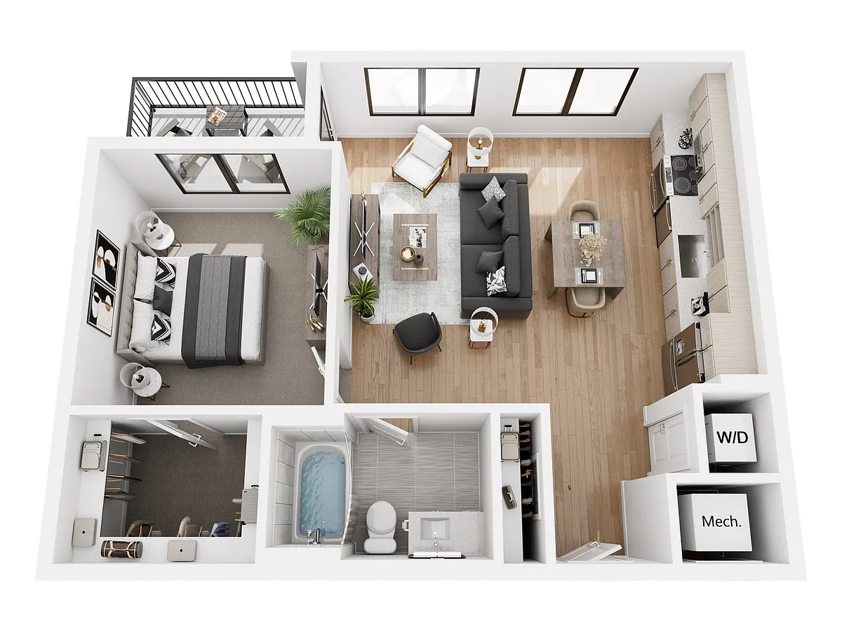 Floor plan 1BR-E