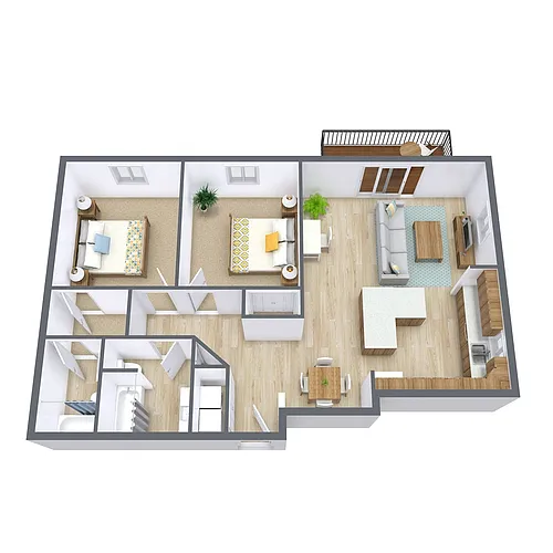 Floor plan Two Bedroom 22A