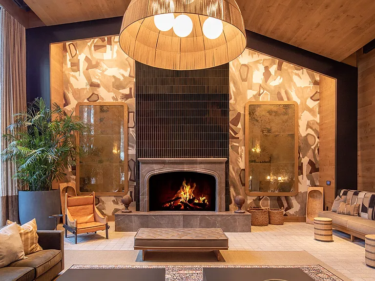Fireplace in lounge