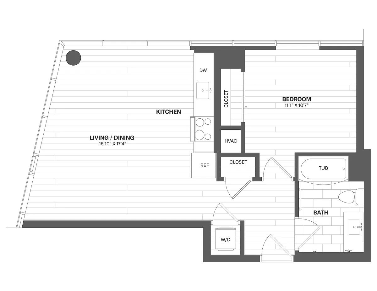 Floor plan 1 Bed/1 Bath-X10
