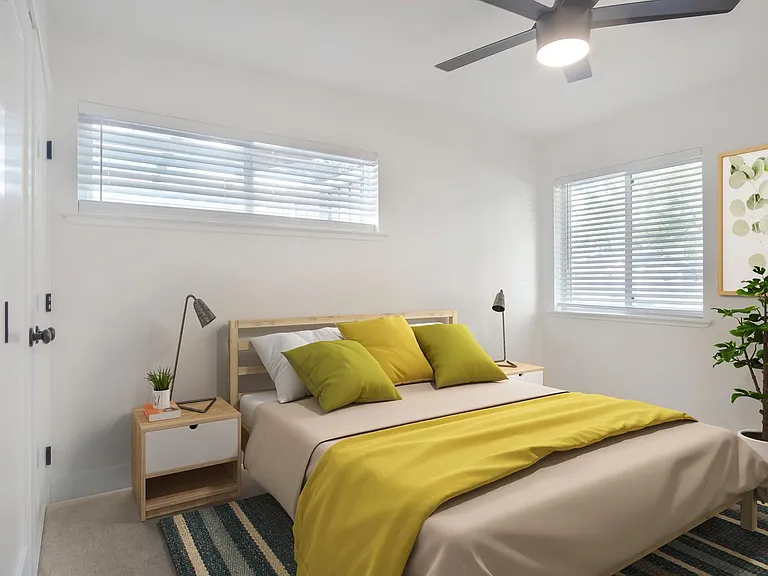 Bedroom 4. This image shows a virtually furnished space. Bedrooms come unfurnished.