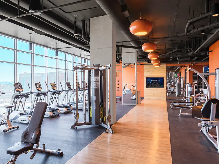The 24-Hour State-of-the-Art Fitness Center at Two Light Luxury Apartments