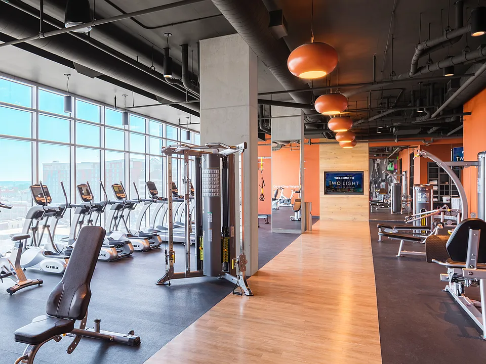 The 24-Hour State-of-the-Art Fitness Center at Two Light Luxury Apartments