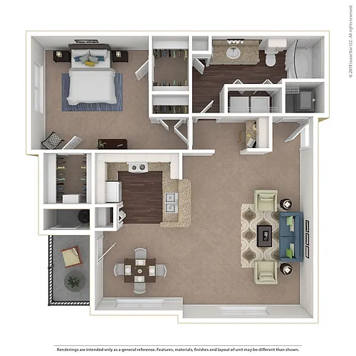Floor plan 1x1 Large