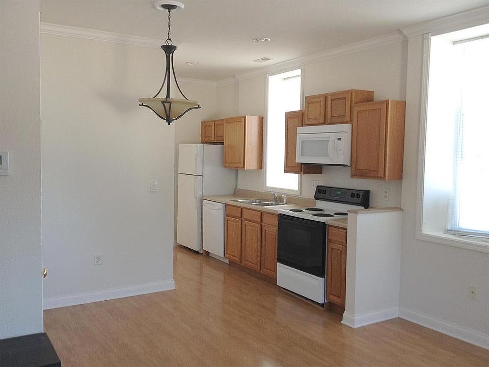 Kitchen area with new microwave