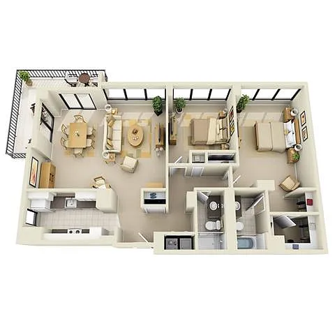 Floor plan Tower 2BR FJ