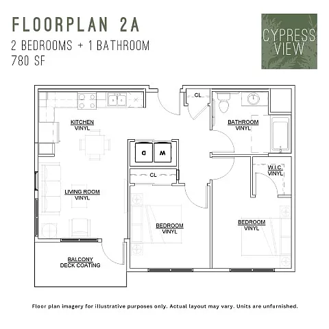 Floor plan 2 Bedroom 1 Bath Market