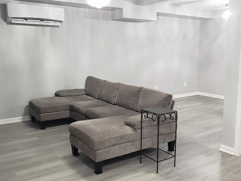 The living room and bedroom are an open studio layout.
