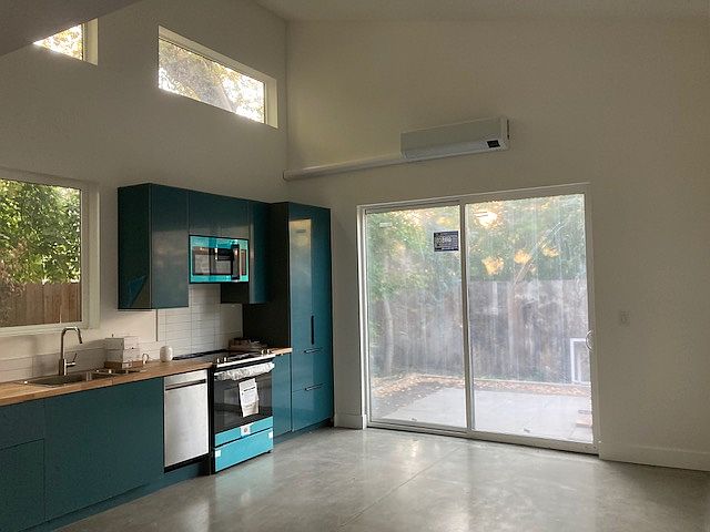 Large kitchen/open dining space