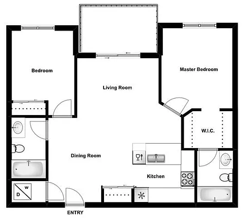 Floor plan 2 Den Bed 2 Bath C