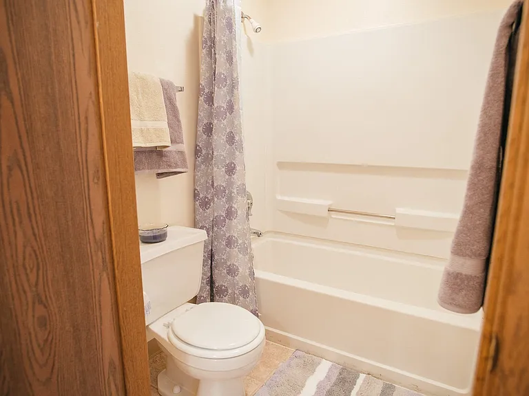 Master Bathroom toilet and tub with shower