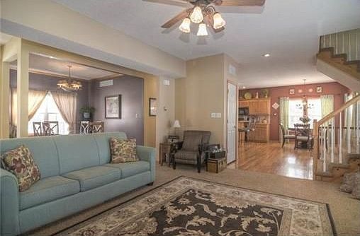 Living Room open to Kitchen