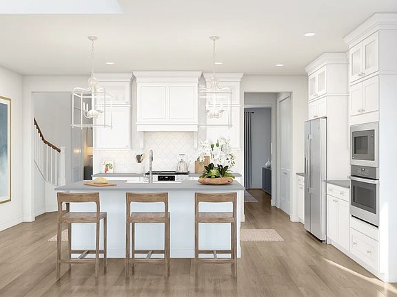 Kitchen with pendant lighting