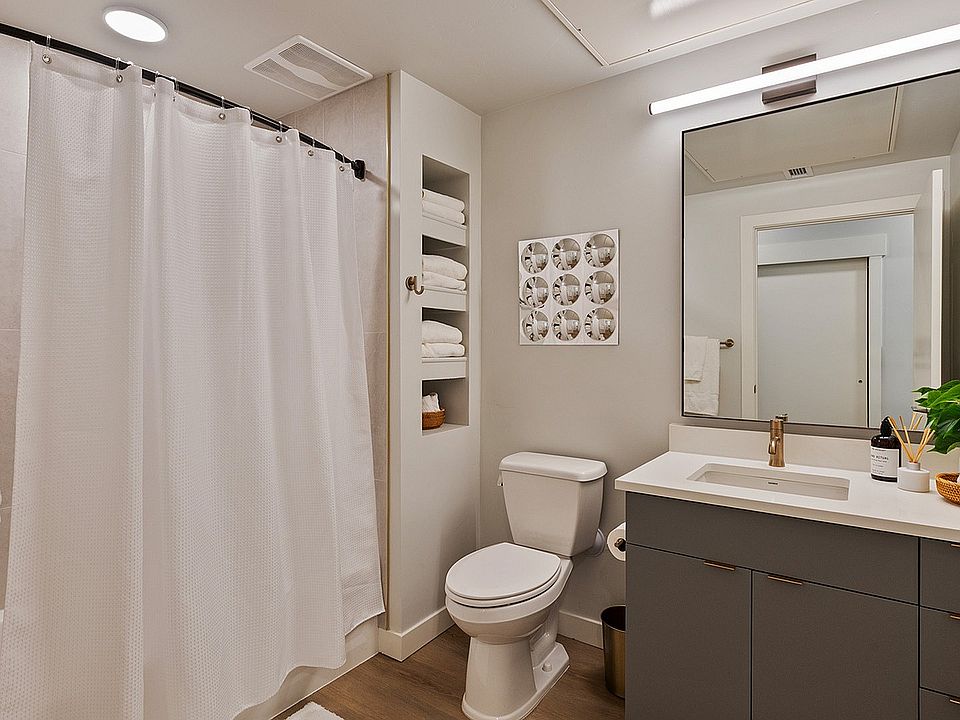 Slate studio bathroom_stylish and functional for guest accommodations