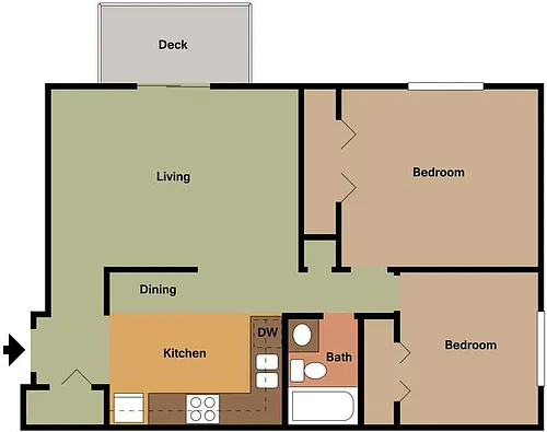 Floor plan 2 Bedroom Balcony